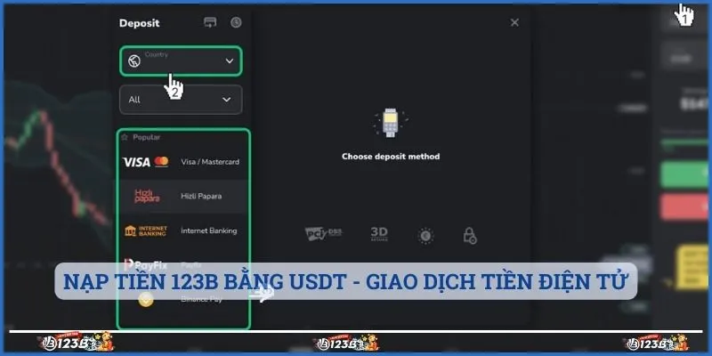 Nạp tiền 123B bằng USDT - Giao dịch tiền điện tử